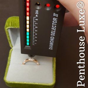 REAL Brilliant Cut Moissanite Paved 925 Sterling Silver 14k Rose Gold Ring